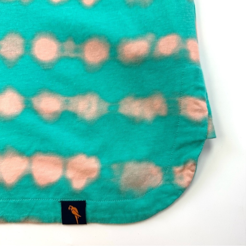 Beachy jersey cotton Dress Turquoise peach drawstring waist XL pockets Casual - Picture 10 of 15